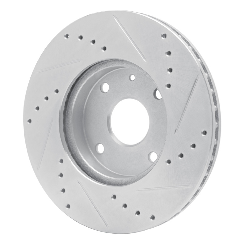 Chevrolet Epica Brake Rotor (1) - Front Left - R1 Concepts - Drilled & Slotted - Silver - `04-`10